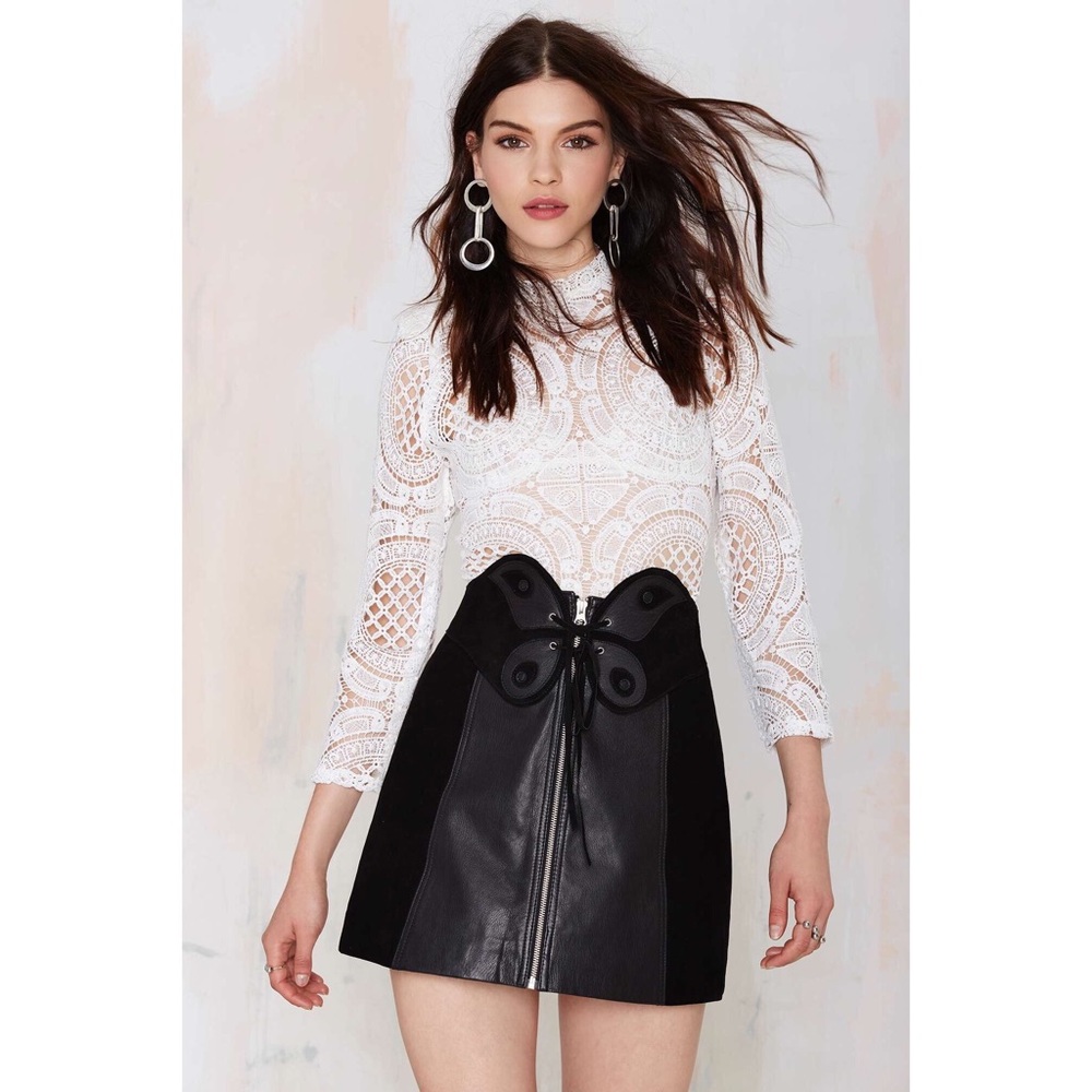 Black So Fly Leather Skirt